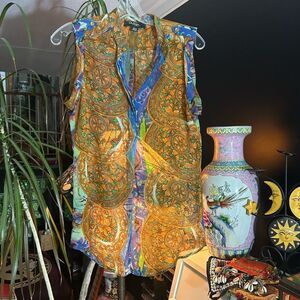 Dusak Colorful Patterned Sleeveless Blouse Medium India